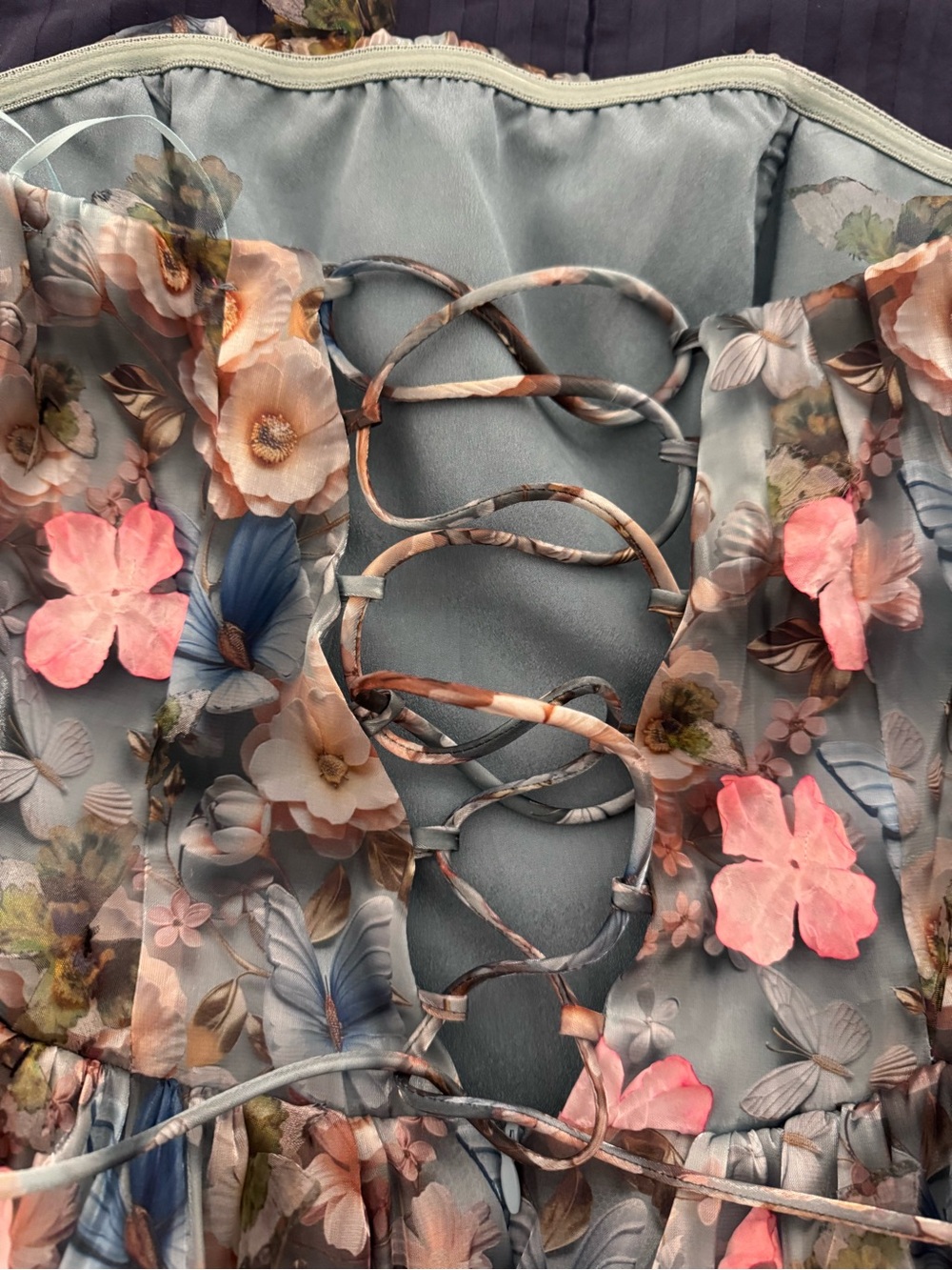 Betsy Johnson 3D Butterfly Floral Mini Dress Size Small - Picture 10 of 13